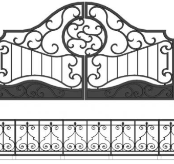 小区铁艺大门su模型下载_sketchup草图大师SKP模型