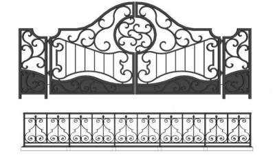 小区铁艺大门su模型下载_sketchup草图大师SKP模型