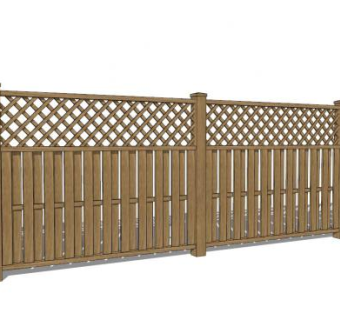 园林木栏杆su模型下载_sketchup草图大师SKP模型