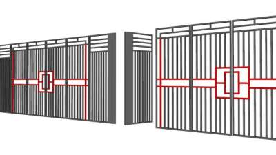 中式铁艺门su模型下载_sketchup草图大师SKP模型
