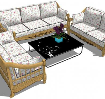 新古典沙发su模型下载_sketchup草图大师SKP模型