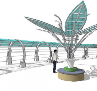 景观亭廊su模型下载_sketchup草图大师SKP模型