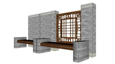 新中式休闲座椅su模型下载_sketchup草图大师SKP模型