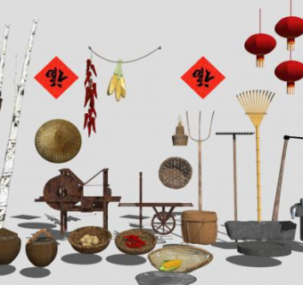 古代农具su模型下载_sketchup草图大师SKP模型