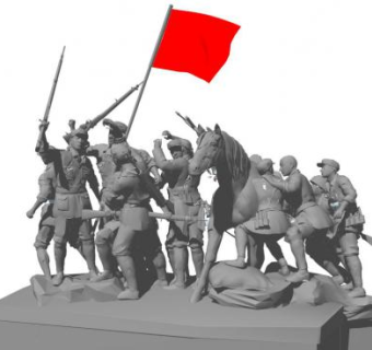 红色文化主题雕塑su模型下载_sketchup草图大师SKP模型