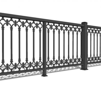 羽毛球场铁栏杆su模型下载_sketchup草图大师SKP模型