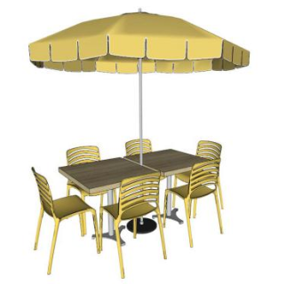 户外桌椅太阳伞su模型下载_sketchup草图大师SKP模型