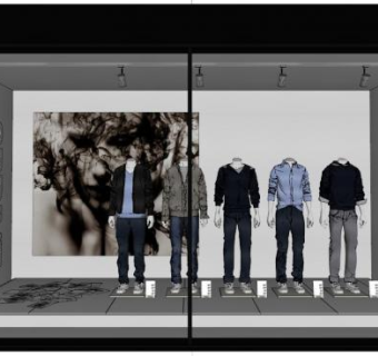 简单橱窗设计su模型下载_sketchup草图大师SKP模型