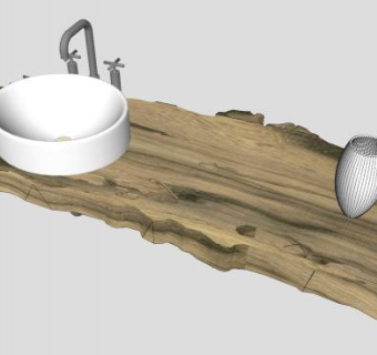 圆形洗手台su模型下载_sketchup草图大师SKP模型