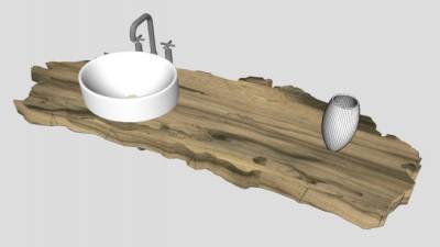 圆形洗手台su模型下载_sketchup草图大师SKP模型