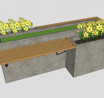树池坐凳su模型下载_sketchup草图大师SKP模型
