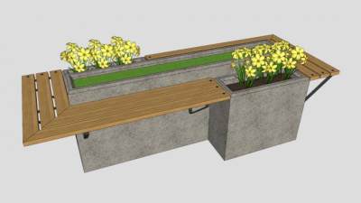 树池坐凳su模型下载_sketchup草图大师SKP模型