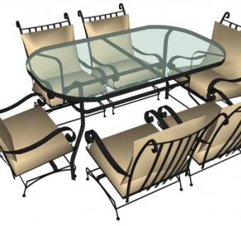 铁艺家具su模型下载_sketchup草图大师SKP模型