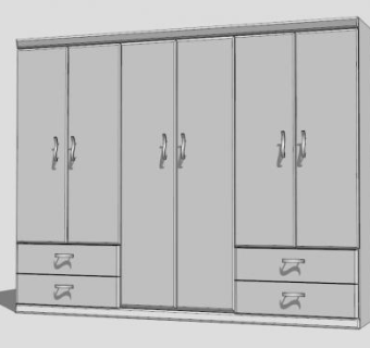 欧式衣柜su模型下载_sketchup草图大师SKP模型