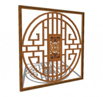 中式漏窗su模型下载_sketchup草图大师SKP模型