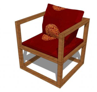 中式座垫su模型下载_sketchup草图大师SKP模型