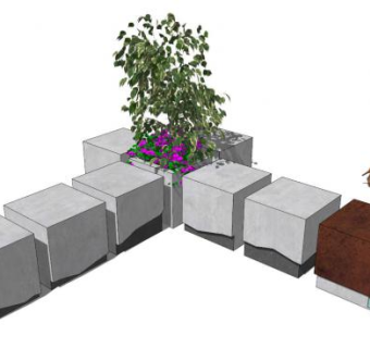 景观条石su模型下载_sketchup草图大师SKP模型