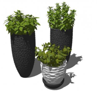 室内盆栽组合su模型下载_sketchup草图大师SKP模型