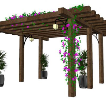 木花架su模型下载_sketchup草图大师SKP模型