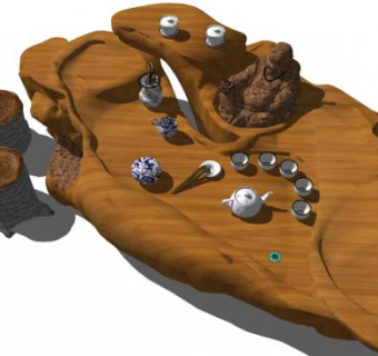 室外茶座su模型下载_sketchup草图大师SKP模型