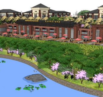 旅游区su模型下载_sketchup草图大师SKP模型