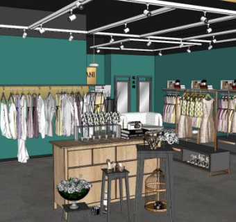 女装店su模型下载_sketchup草图大师SKP模型