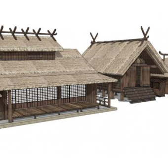 草棚木屋su模型下载_sketchup草图大师SKP模型