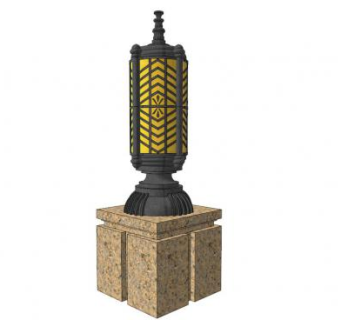 庭院草坪灯su模型下载_sketchup草图大师SKP模型