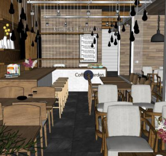 咖啡馆外观su模型下载_sketchup草图大师SKP模型