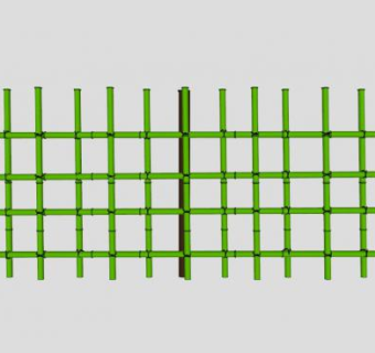竹栅栏竹篱笆su模型下载_sketchup草图大师SKP模型