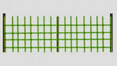 竹栅栏竹篱笆su模型下载_sketchup草图大师SKP模型