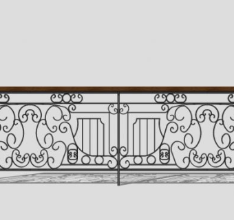 别墅铁艺栏杆su模型下载_sketchup草图大师SKP模型