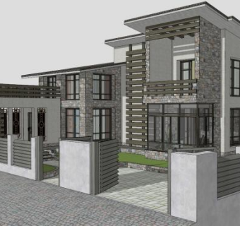 独栋小别墅su模型下载_sketchup草图大师SKP模型