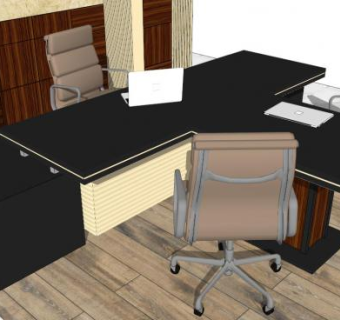 经理办公桌su模型下载_sketchup草图大师SKP模型