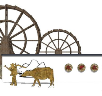 农耕文化雕塑su模型下载_sketchup草图大师SKP模型