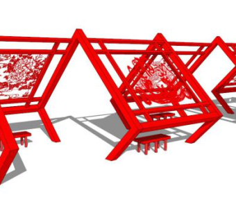 文化长廊su模型下载_sketchup草图大师SKP模型