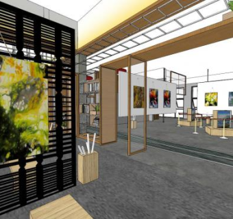 亚洲现代美术馆su模型下载_sketchup草图大师SKP模型