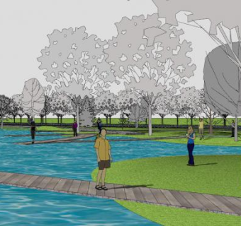 现代公园景观水榭SU模型下载_sketchup草图大师SKP模型