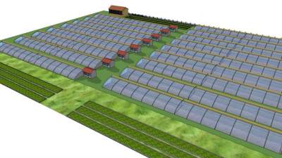 大型温室大棚框架su模型下载_sketchup草图大师SKP模型