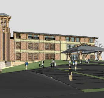 现代欧式公园景观SU模型下载_sketchup草图大师SKP模型