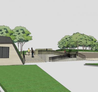 现代简约公园景观SU模型下载_sketchup草图大师SKP模型