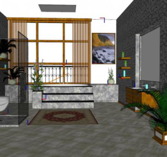 卫浴洗手间su模型下载_sketchup草图大师SKP模型