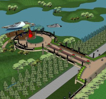 欧式公园景观小品SU模型下载_sketchup草图大师SKP模型