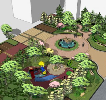 欧式公园小品设计SU模型下载_sketchup草图大师SKP模型