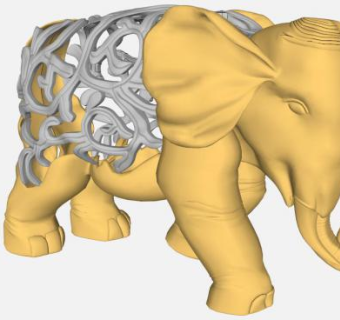 门口大象雕塑su模型下载_sketchup草图大师SKP模型