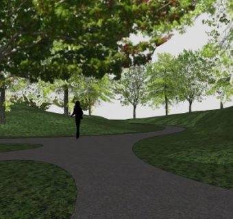 郊区公园景观走道SU模型下载_sketchup草图大师SKP模型