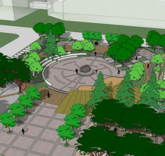 公园景观小品规划SU模型下载_sketchup草图大师SKP模型