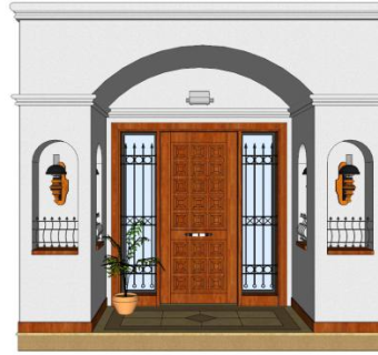 住宅区门口su模型下载_sketchup草图大师SKP模型