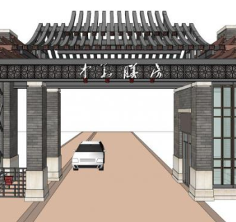 大门设计su模型下载_sketchup草图大师SKP模型