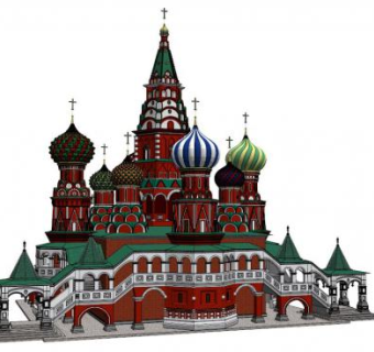 俄式建筑su模型下载_sketchup草图大师SKP模型